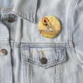 Retro knop Circus Meisje Ronde Button 5,7 Cm (In situ)