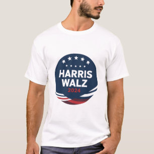 Retro knop verkiezing voor Democraten Harris Waltz T-shirt