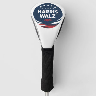 Retro knopverkiezing voor Democraten Harris Waltz Golfheadcover