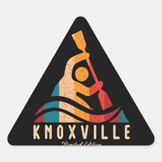 Retro Knoxville Kayaking Sticker (Voorkant)