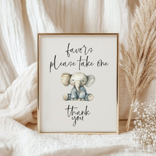 Retro Knuffel Dieren Baby Shower Favorieten Poster