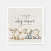 Retro Knuffel Dieren Baby Shower Servetten (Voorkant)