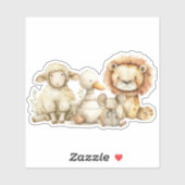 Retro Knuffel Dieren Baby Shower Sticker (Vel)