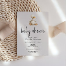 Retro Knuffel Dieren Baby Shower Uitnodiging