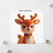 Retro Knuffel Rendier Kerst Kunst