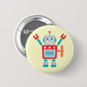 Retro Knuffel Robot Speelgoed Kinderen Naam Knop Ronde Button 5,7 Cm (Voorkant /achterkant)