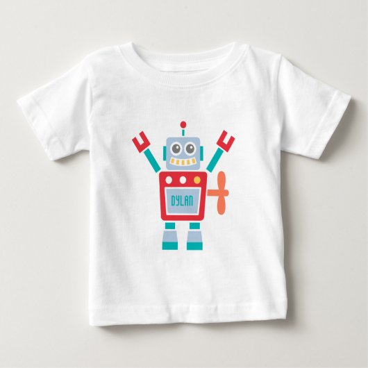 Retro Knuffel Robot Speelgoed Voor Baby Jongens (Voorkant)