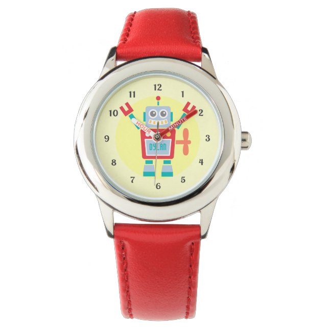 Retro Knuffel Robot Speelgoed Voor Kinderen Horloge (Voorkant)