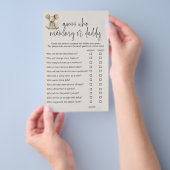 Retro Knuffeldieren Baby Shower Mamma Pappa Spel Flyer (Hand)