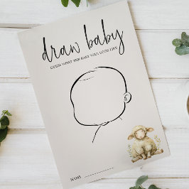 Retro Knuffeldieren Baby Shower Teken Baby Spel Flyer