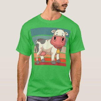 Retro Koe Lover Farmer Boerderij Animal Cute Koe T T-shirt