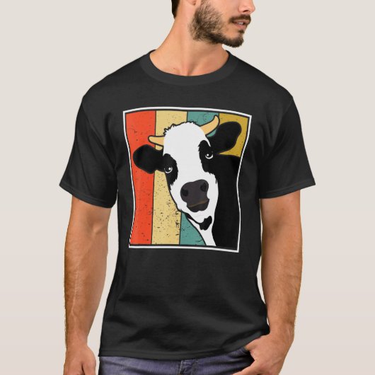 Retro koeienboerderij dier t-shirt (Voorkant)