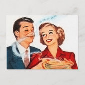 retro koekjesbakdame briefkaart (Voorkant)