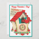 retro koekoek over u aangepaste Valentijn Feestdagenkaart (Voorkant)