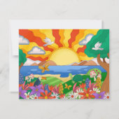 Retro Koel Landschap Notitiekaartje (Voorkant)