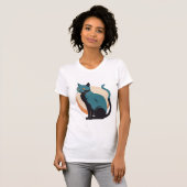 Retro Koele Kat T-shirt (Voorkant volledig)