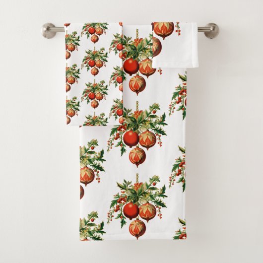 Retro Koele Kerstboom Decoratie Patroon Bad Handdoek (Insitu)