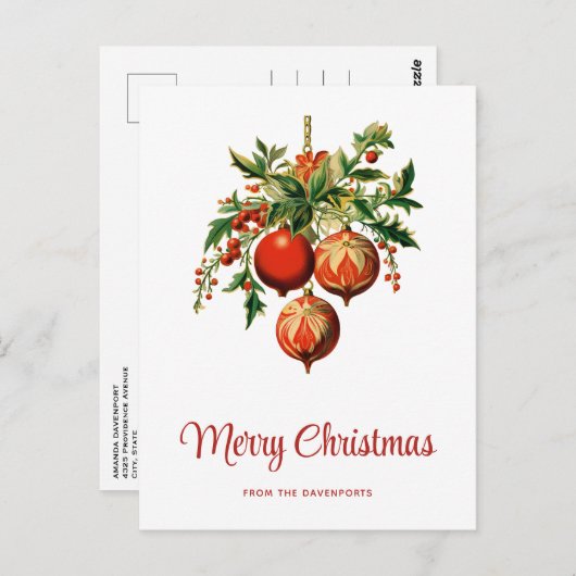 Retro Koele Kerstboom Decoraties Briefkaart (Voorkant / Achterkant)