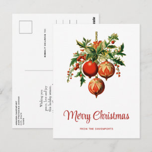Retro Koele Kerstboom Decoraties Briefkaart