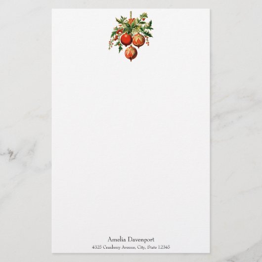 Retro Koele Kerstboom Decoraties Briefpapier (Voorkant)