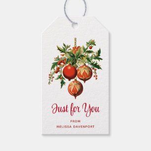 Retro Koele Kerstboom Decoraties Cadeaulabel