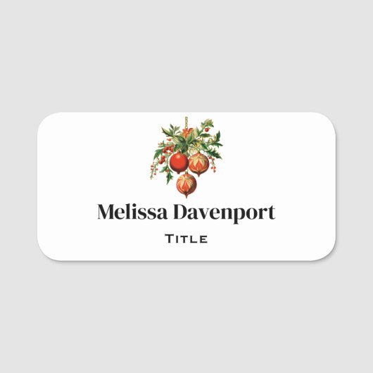 Retro Koele Kerstboom Decoraties Naamplaatje (Voorkant)