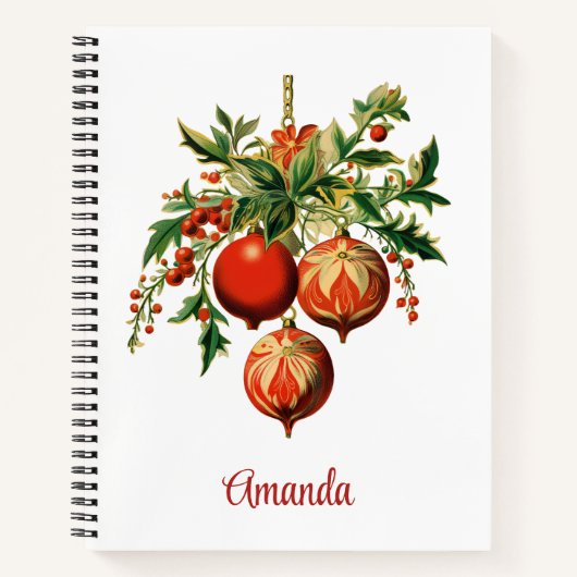 Retro Koele Kerstboom Decoraties Notitieboek (Voorkant)