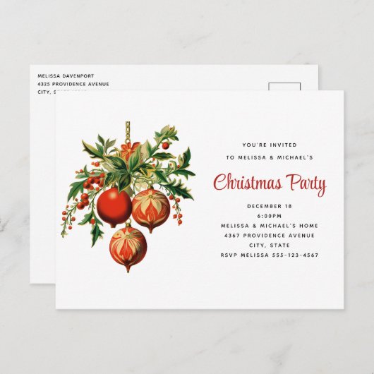 Retro Koele Kerstboom Decoraties Partij Briefkaart (Voorkant / Achterkant)