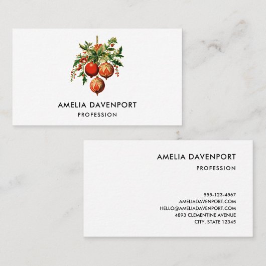 Retro Koele Kerstboom Decoraties Visitekaartje (Voorkant / Achterkant)