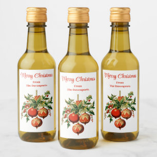 Retro Koele Kerstboom Decoraties Wijn Etiket