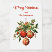 Retro Koele Kerstboom Decoraties Wijn Etiket (Enkel label)