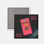 Retro-koelkast van de jaren '60 in de ruimte magneet (Voorkant / Achterkant)