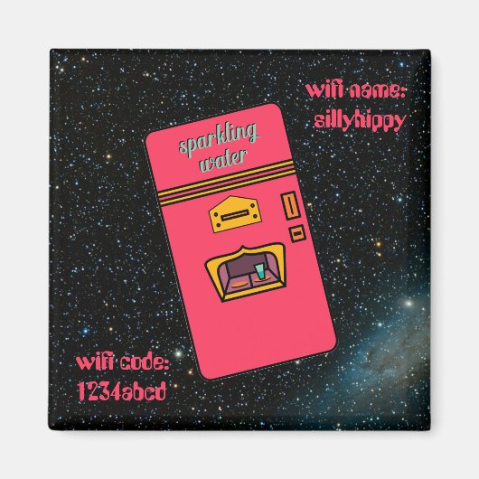 Retro-koelkast van de jaren '60 in de ruimte magneet (Voorkant)