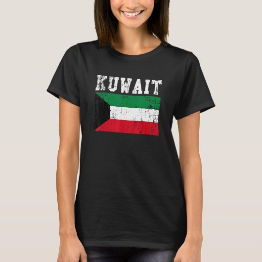 Retro  Koeweitse vlag Koeweitse roots T-shirt (Voorkant)