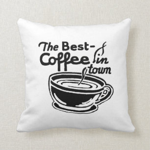 Retro koffie advertentie kussen