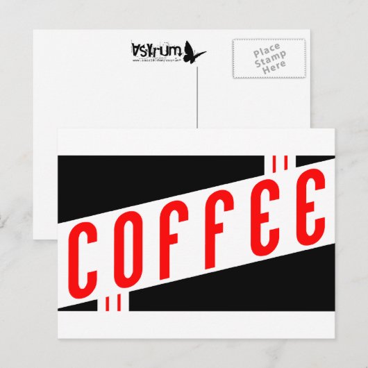 retro koffie briefkaart (Voorkant / Achterkant)