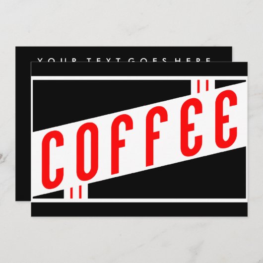 retro koffie kaart (Voorkant / Achterkant)