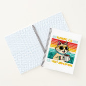 Retro koffie kat vibes - grappige cafeïne liefhebb notitieboek (Binnen)