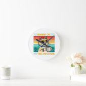 Retro koffie kat vibes - grappige cafeïne liefhebb ronde klok (Huis)