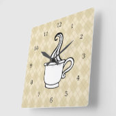 Retro koffie keuken wandklok (Hoek)