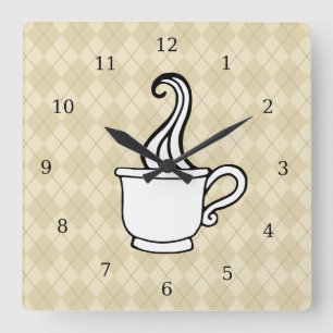 Retro koffie keuken wandklok