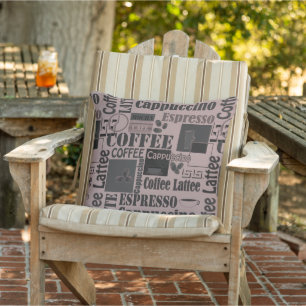 retro koffie keukenpatroon voor espresso latte  buitenkussen