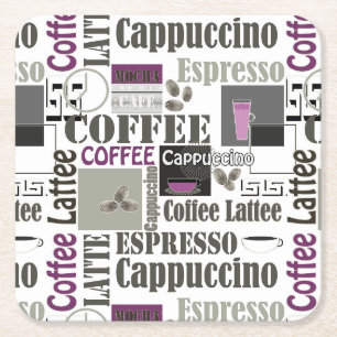 retro koffie keukenpatroon voor espresso latte kartonnen onderzetters