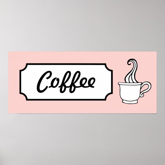 Retro koffie kunst poster print (Voorkant)