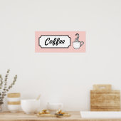 Retro koffie kunst poster print (Keuken)