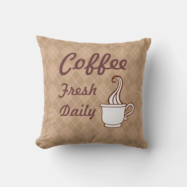 Retro koffie kussen (Voorkant)