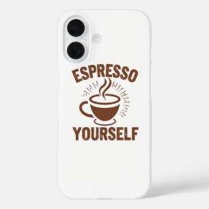 Retro koffie liefhebber motivatie quote iPhone 16 hoesje