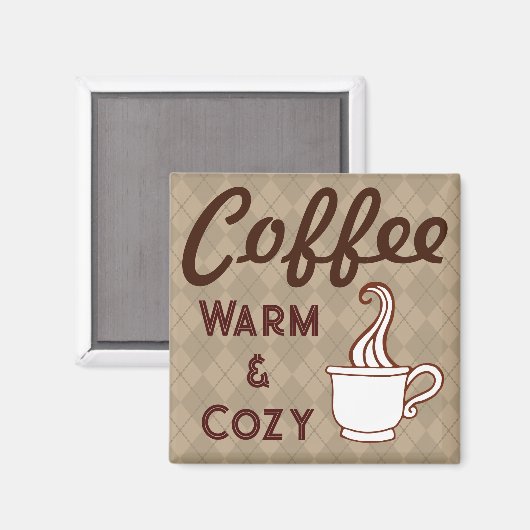 Retro Koffie Magnet Gift (Voorkant / Achterkant)