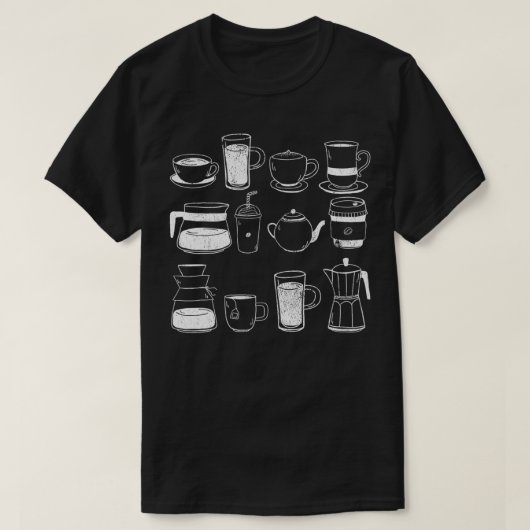 Retro  koffie Mok Pot Coffeemaker Barista C T-shirt (Design voorkant)