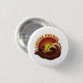 Retro koffie patrouille ronde button 3,2 cm (Voorkant /achterkant)